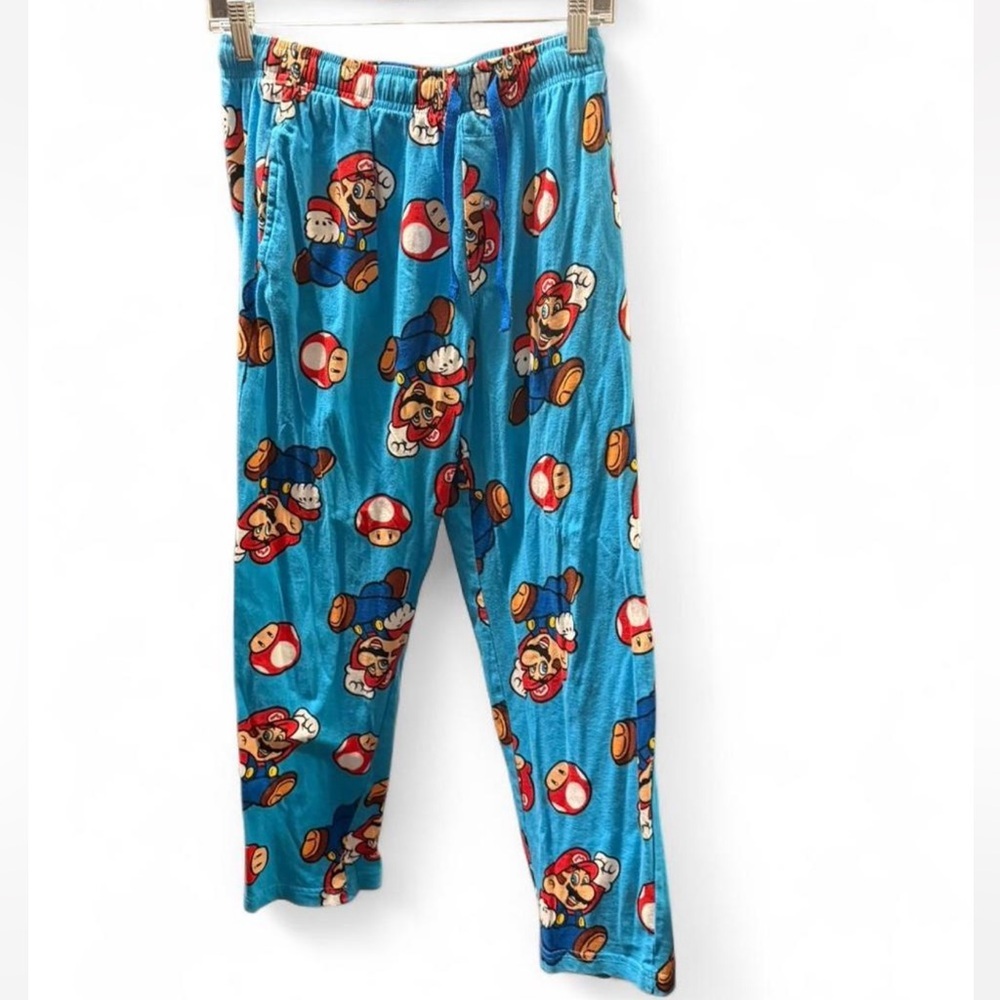 Nintendo Kids Pajama Bottoms - Blue with Mario Design size small